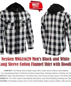 Riding Gear Men’s Box-2 Bundle Pack With NexGen Flannel Hoodie, Biker Clothing T-Shirt, Milwaukee Leather Skull Cap And Milwaukee Leather Face Mask