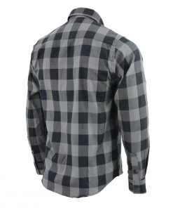 NexGen MNG11630 Men's Black And Grey Long Sleeve Cotton Flannel Shirt Riding Gear