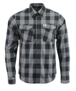 NexGen MNG11630 Men's Black And Grey Long Sleeve Cotton Flannel Shirt Riding Gear