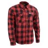 NexGen MNG11631 Men's Black And Red Long Sleeve Cotton Flannel Shirt Riding Gear
