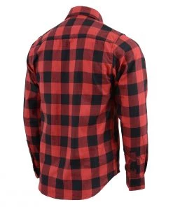 NexGen MNG11631 Men's Black And Red Long Sleeve Cotton Flannel Shirt Riding Gear
