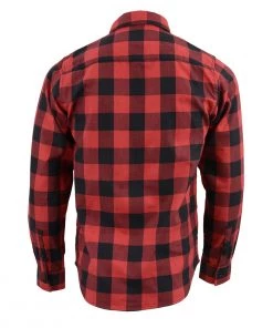 NexGen MNG11631 Men's Black And Red Long Sleeve Cotton Flannel Shirt Riding Gear