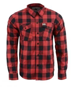 NexGen MNG11631 Men's Black And Red Long Sleeve Cotton Flannel Shirt Riding Gear