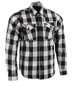 Riding Gear NexGen MNG11633 Men's Black And White Long Sleeve Cotton Flannel Shirt