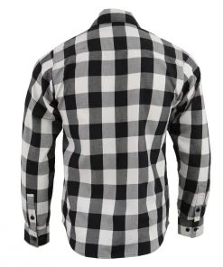 Riding Gear NexGen MNG11633 Men's Black And White Long Sleeve Cotton Flannel Shirt
