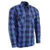 NexGen MNG11634 Men's Black And Blue Long Sleeve Cotton Flannel Shirt Riding Gear