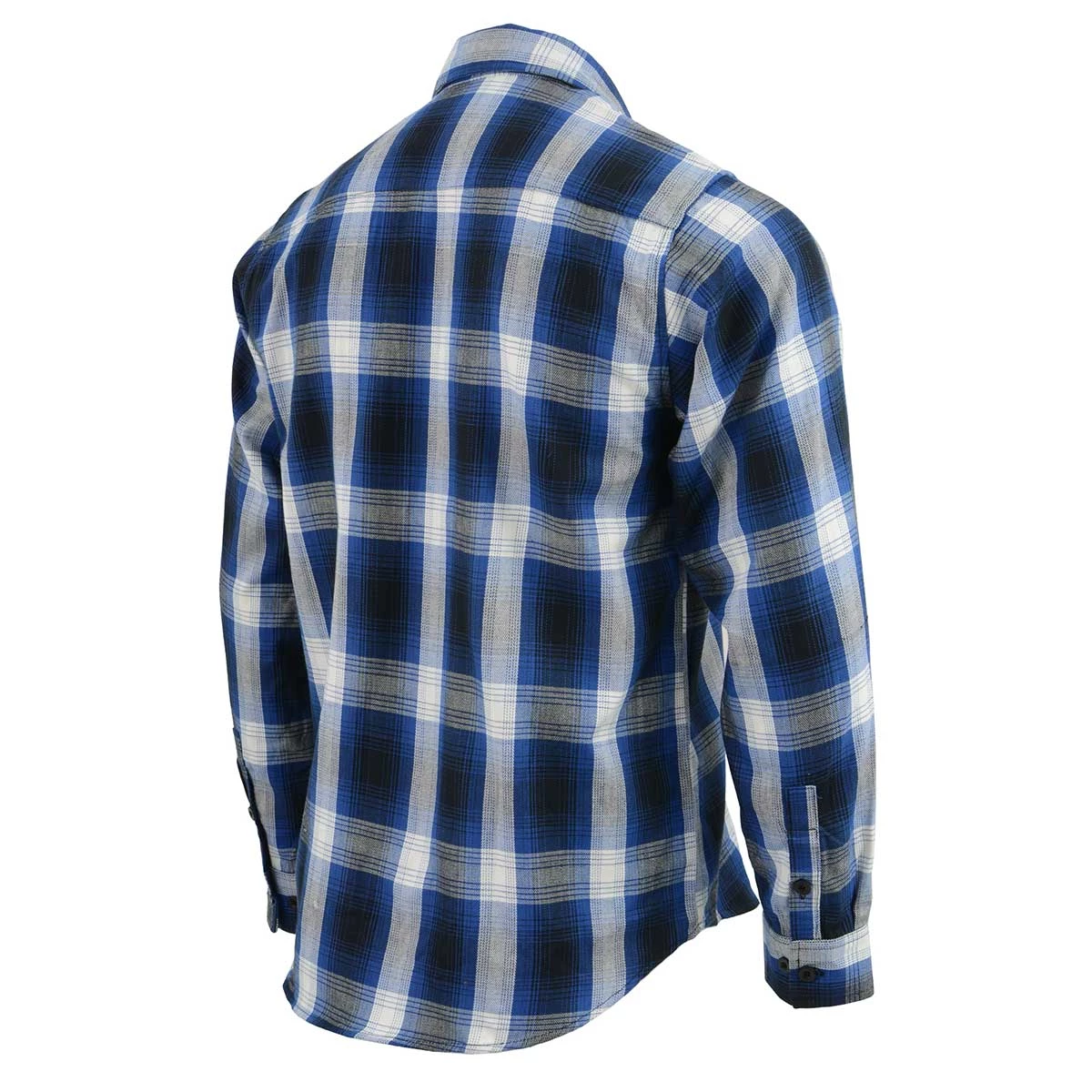 Riding Gear NexGen MNG11635 Men's Blue And White Long Sleeve Cotton Flannel Shirt