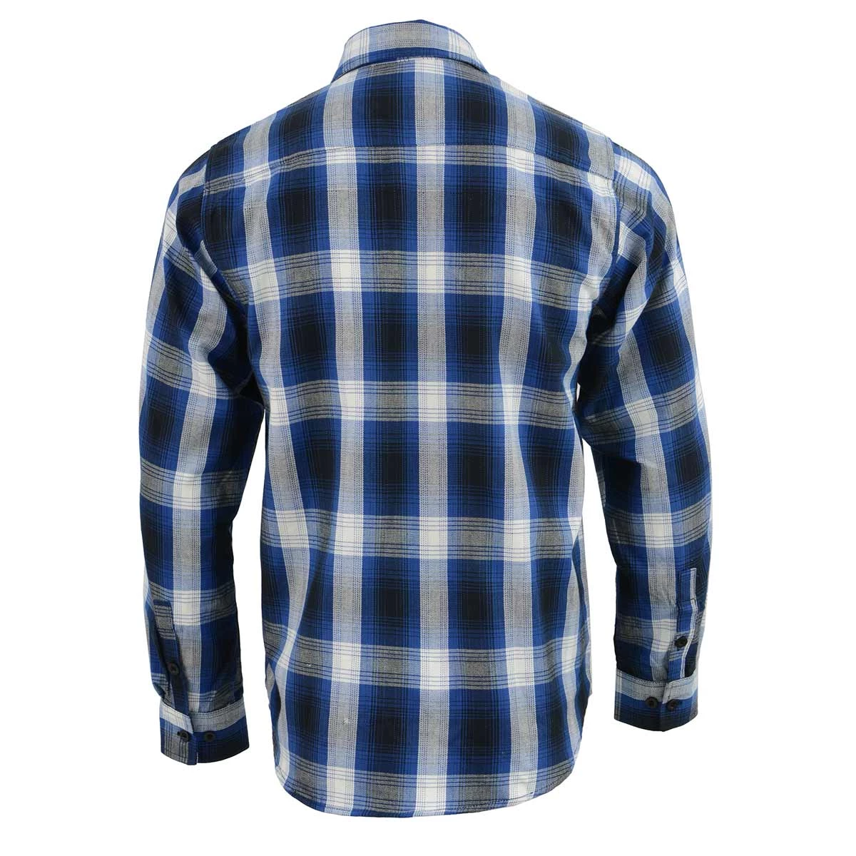 Riding Gear NexGen MNG11635 Men's Blue And White Long Sleeve Cotton Flannel Shirt