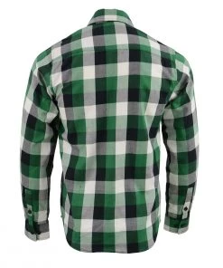 Riding Gear NexGen MNG11636 Men's Green And White Long Sleeve Cotton Flannel Shirt
