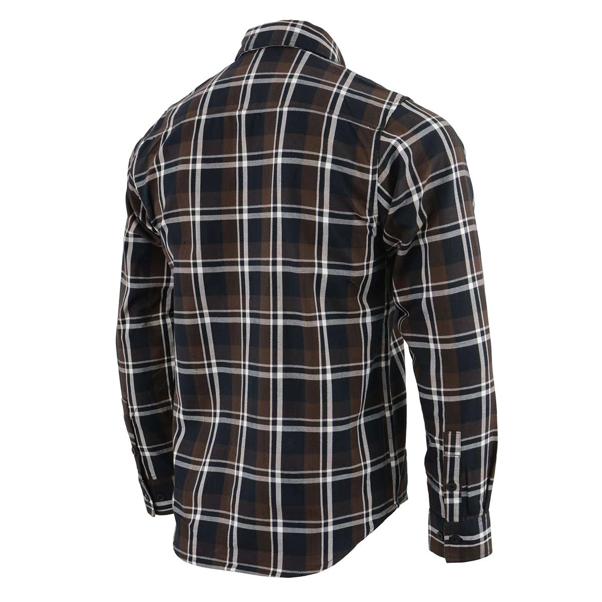 Riding Gear NexGen MNG11643 Men's Brown And Black With White Long Sleeve Cotton Flannel Shirt