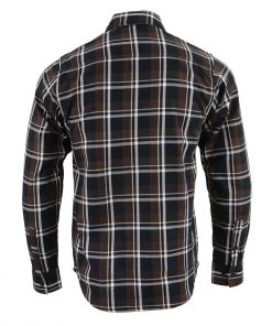 Riding Gear NexGen MNG11643 Men's Brown And Black With White Long Sleeve Cotton Flannel Shirt