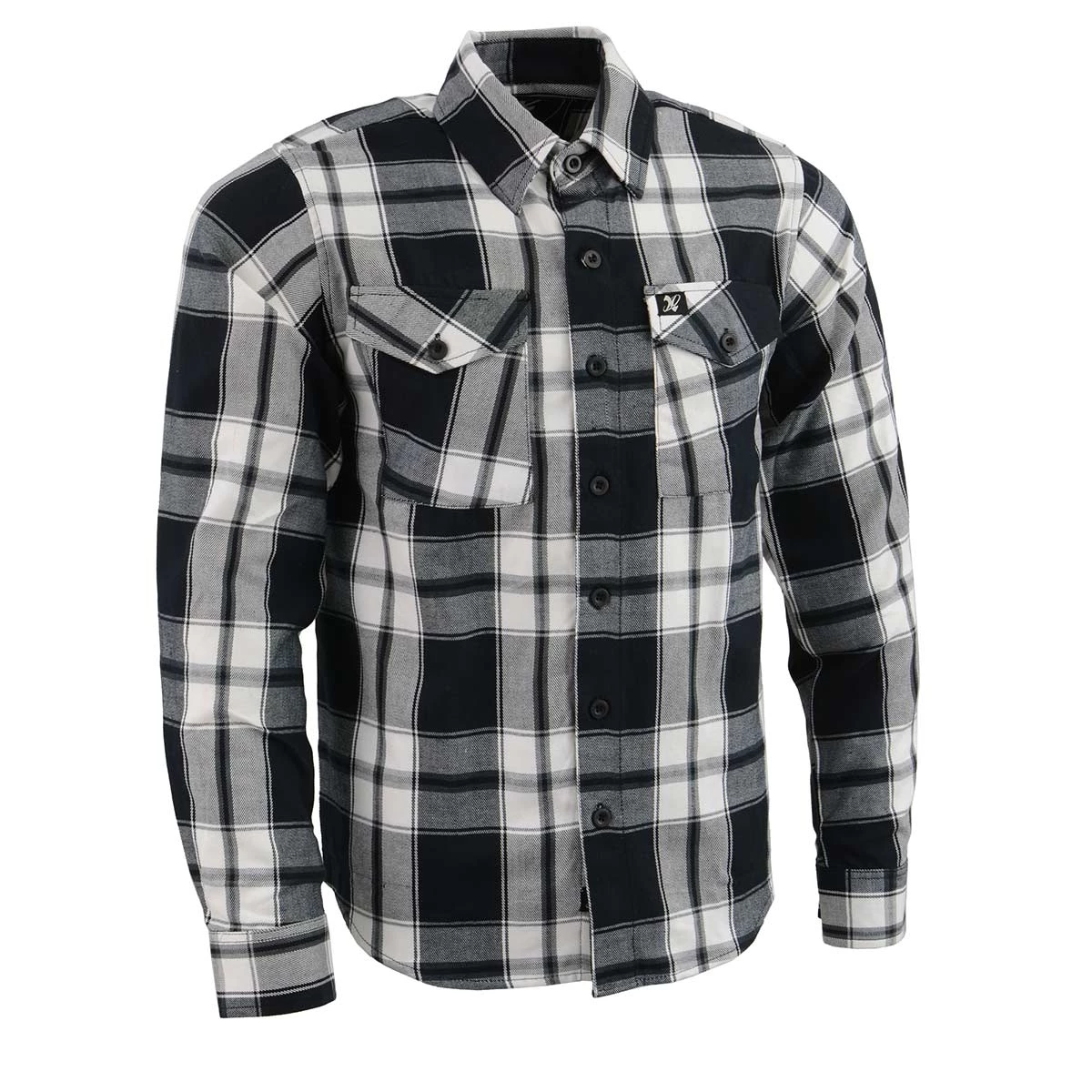NexGen MNG11644 Men's Black And White Long Sleeve Cotton Flannel Shirt