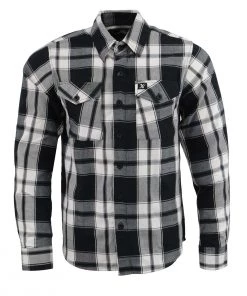 NexGen MNG11644 Men's Black And White Long Sleeve Cotton Flannel Shirt