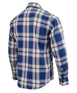 Riding Gear NexGen MNG11645 Men's Blue With White And Maroon Long Sleeve Cotton Flannel Shirt