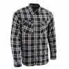 NexGen MNG11646 Men's Black And White Long Sleeve Cotton Flannel Shirt Riding Gear