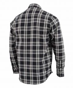 NexGen MNG11646 Men's Black And White Long Sleeve Cotton Flannel Shirt Riding Gear