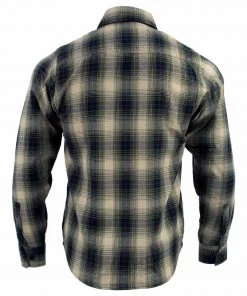 Riding Gear Milwaukee Leather MNG11649 Men's Grey With Black Long Sleeve Cotton Flannel Shirt