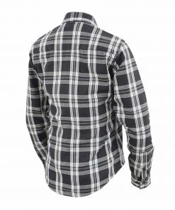NexGen MNG21600 Ladies Black And White Long Sleeve Cotton Flannel Shirt