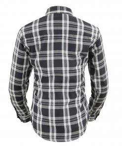 NexGen MNG21600 Ladies Black And White Long Sleeve Cotton Flannel Shirt