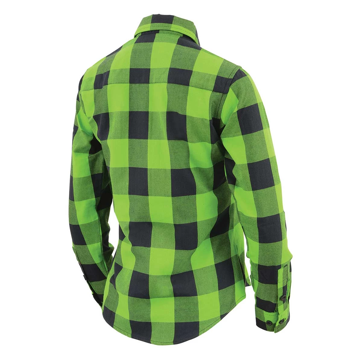 NexGen MNG21606 Women's Lime Green And Black Long Sleeve Cotton Flannel Shirt