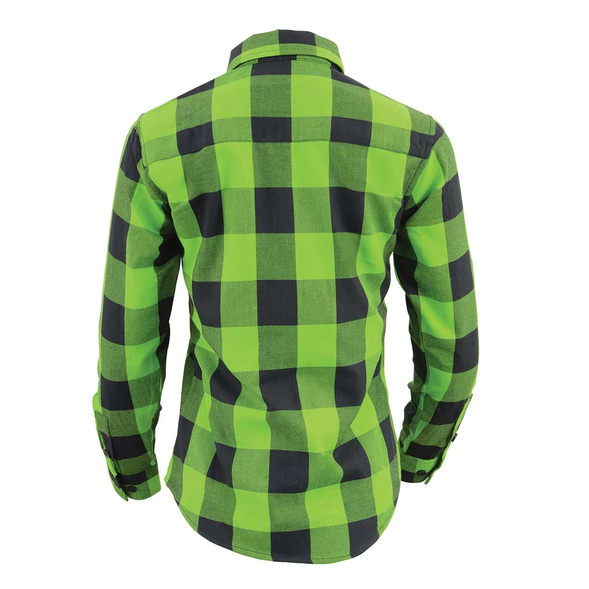 NexGen MNG21606 Women's Lime Green And Black Long Sleeve Cotton Flannel Shirt