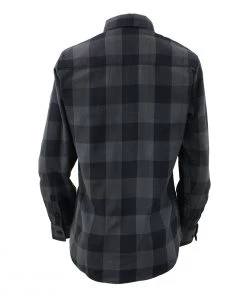NexGen MNG21608 Women's Dark Gray And Black Long Sleeve Cotton Flannel Shirt Flannel Shirts