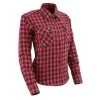 Flannel Shirts NexGen MNG21609 Women's Red And Black Long Sleeve Cotton Flannel Shirt