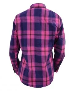 NexGen MNG21610 Women's Pink, Blue And Maroon Long Sleeve Cotton Flannel Shirt Flannel Shirts