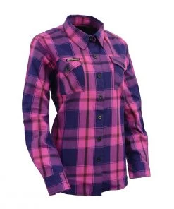 NexGen MNG21610 Women's Pink, Blue And Maroon Long Sleeve Cotton Flannel Shirt Flannel Shirts