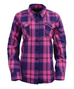 NexGen MNG21610 Women's Pink, Blue And Maroon Long Sleeve Cotton Flannel Shirt Flannel Shirts