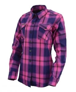 NexGen MNG21610 Women's Pink, Blue And Maroon Long Sleeve Cotton Flannel Shirt Flannel Shirts