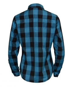 NexGen MNG21617 Women's Black And Aqua Long Sleeve Cotton Flannel Shirt Flannel Shirts