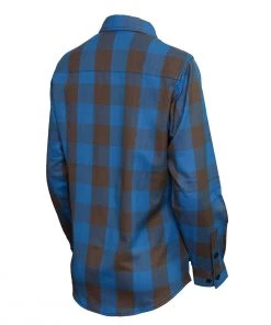 Flannel Shirts Milwaukee Leather MNG21618 Women's Brown And Aqua Long Sleeve Cotton Flannel Shirt