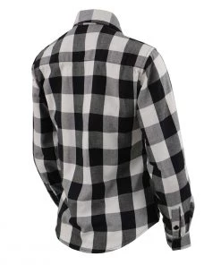 NexGen MNG21633 Women's Black And White Long Sleeve Cotton Flannel Shirt Flannel Shirts