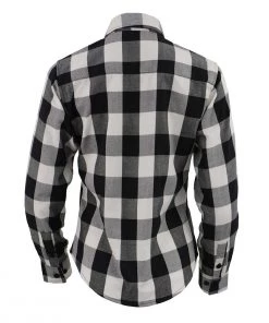 NexGen MNG21633 Women's Black And White Long Sleeve Cotton Flannel Shirt Flannel Shirts