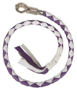 Milwaukee Leather MP7900 White And Purple 'Get Back' Motorcycle Whip Riding Gear