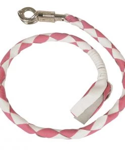 Milwaukee Leather MP7900 White And Pink 'Get Back' Motorcycle Whip