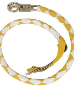 Milwaukee Leather MP7900 White And Yellow 'Get Back' Motorcycle Whip Riding Gear