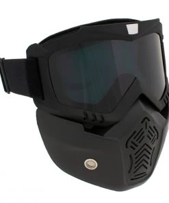 Klutch Helmets Riding Gear Klutch K-10 Bundle'Das Hammer' Flat Black German Half Face Helmet With MP7921FM'Drift' Face Mask