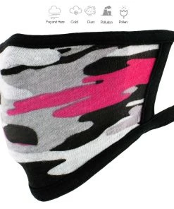 Milwaukee Performance Riding Gear Milwaukee Leather (Multi-Pack) MP7924FM Ladies'Camouflage Pink' 100 % Cotton Protective Face Mask With Optional Filter Pocket