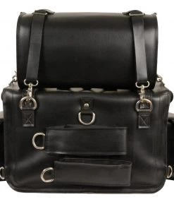 Riding Gear Xelement X8100 Large 2 Piece Black Deluxe Water-Resistant Chrome Studded Motorcycle Touring Pack