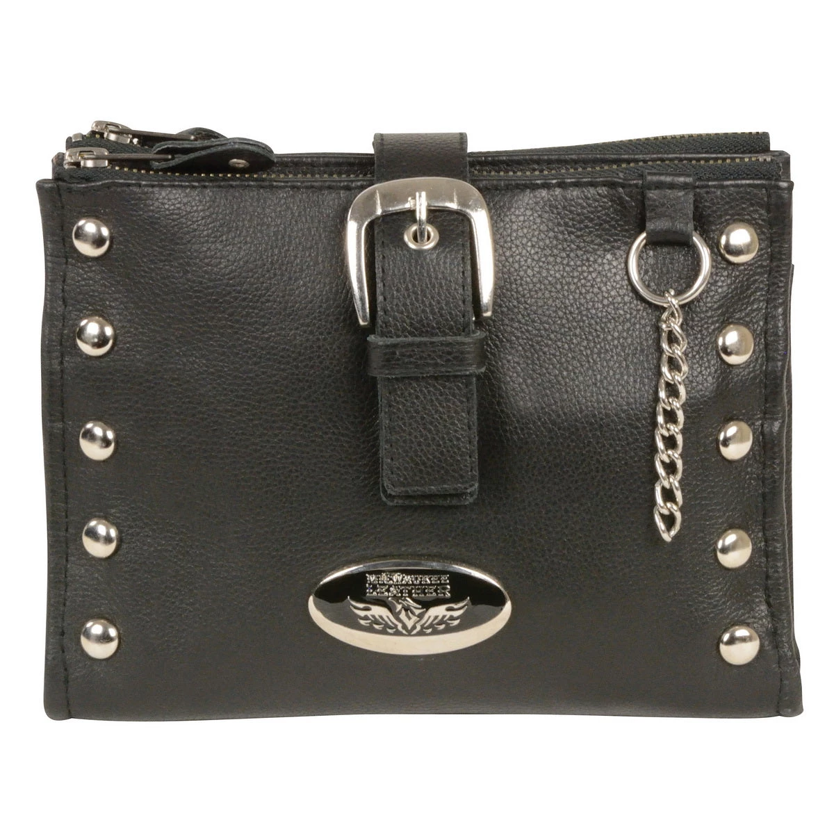 Milwaukee Performance Riding Gear Milwaukee Leather MP8800 Women's Black Leather Studded Shoulder Bag