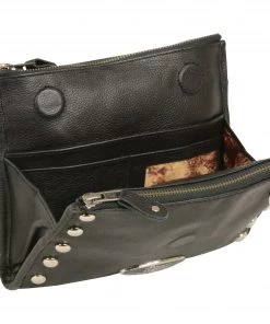 Milwaukee Performance Riding Gear Milwaukee Leather MP8800 Women's Black Leather Studded Shoulder Bag