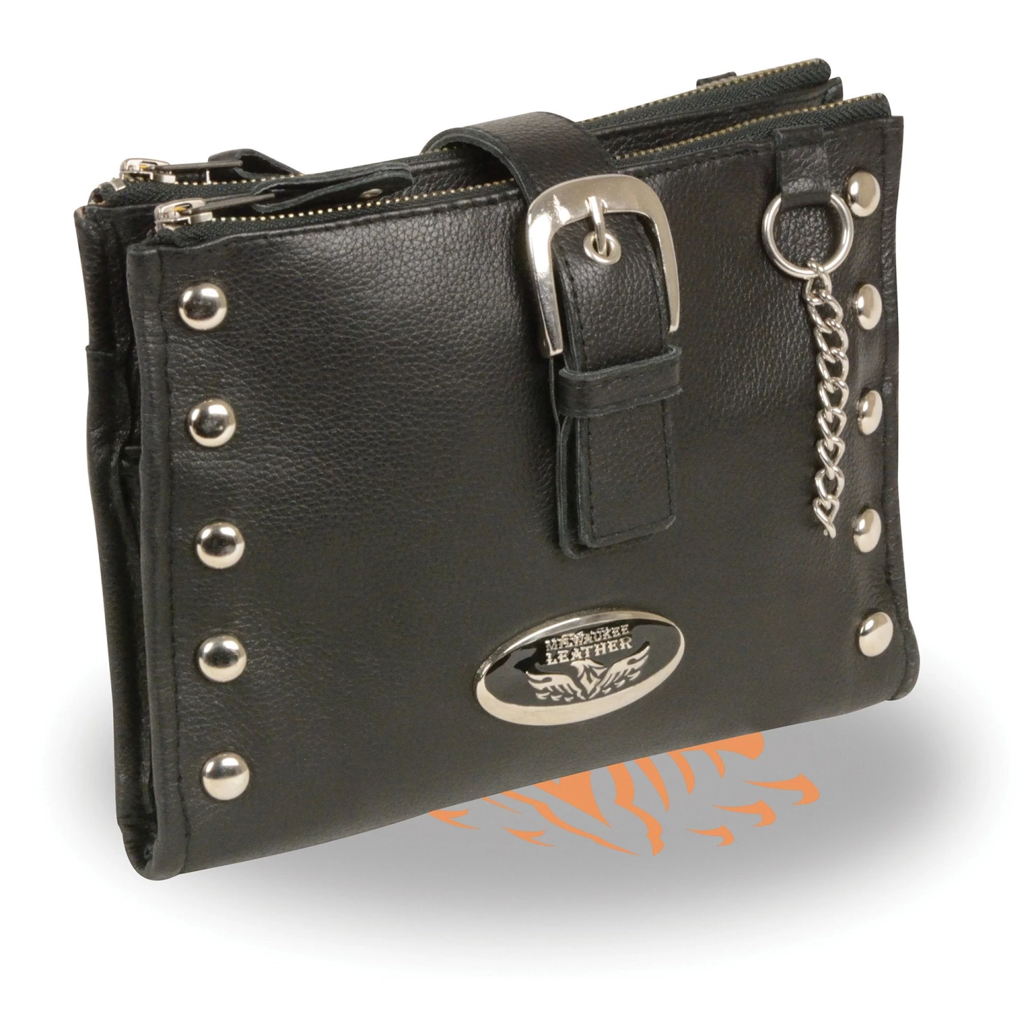 Milwaukee Performance Riding Gear Milwaukee Leather MP8800 Women's Black Leather Studded Shoulder Bag
