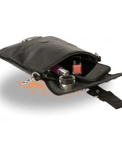 Riding Gear Milwaukee Leather MP8805 Women's Black Small Leather Studded Shoulder Bag