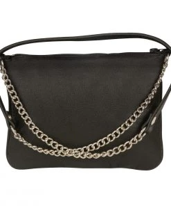 Riding Gear Milwaukee Leather MP8810 Women's Black Chain Strap Riveted Shoulder Bag