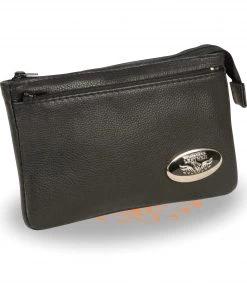 Milwaukee Leather MP8820 Ladies Black Zipper Closure Belt Or Shoulder Bag Riding Gear