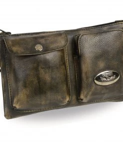 Riding Gear Milwaukee Leather MP8825 Women's Distress Brown Leather Belt Bag