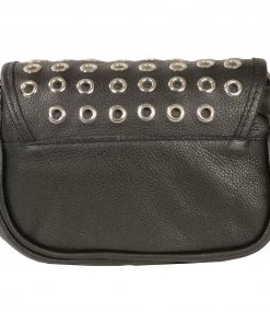 Riding Gear Milwaukee Leather MP8830 Ladies Black Leather Chain Strap Shoulder Bag