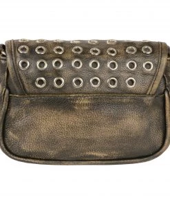 Milwaukee Leather MP8830 Ladies Distress Brown Leather Chain Strap Shoulder Bag